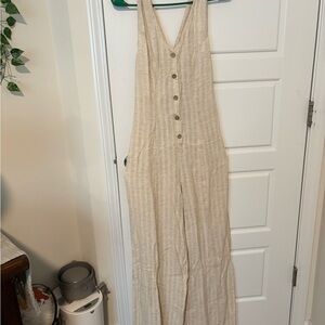 O’Neill women’s button up Sleeveless beige pattern Jumpsuit